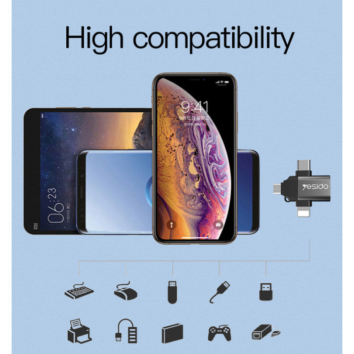محول OTG 3 في 1 – موصل USB وType-C وMicro USB لجميع الأجهزة