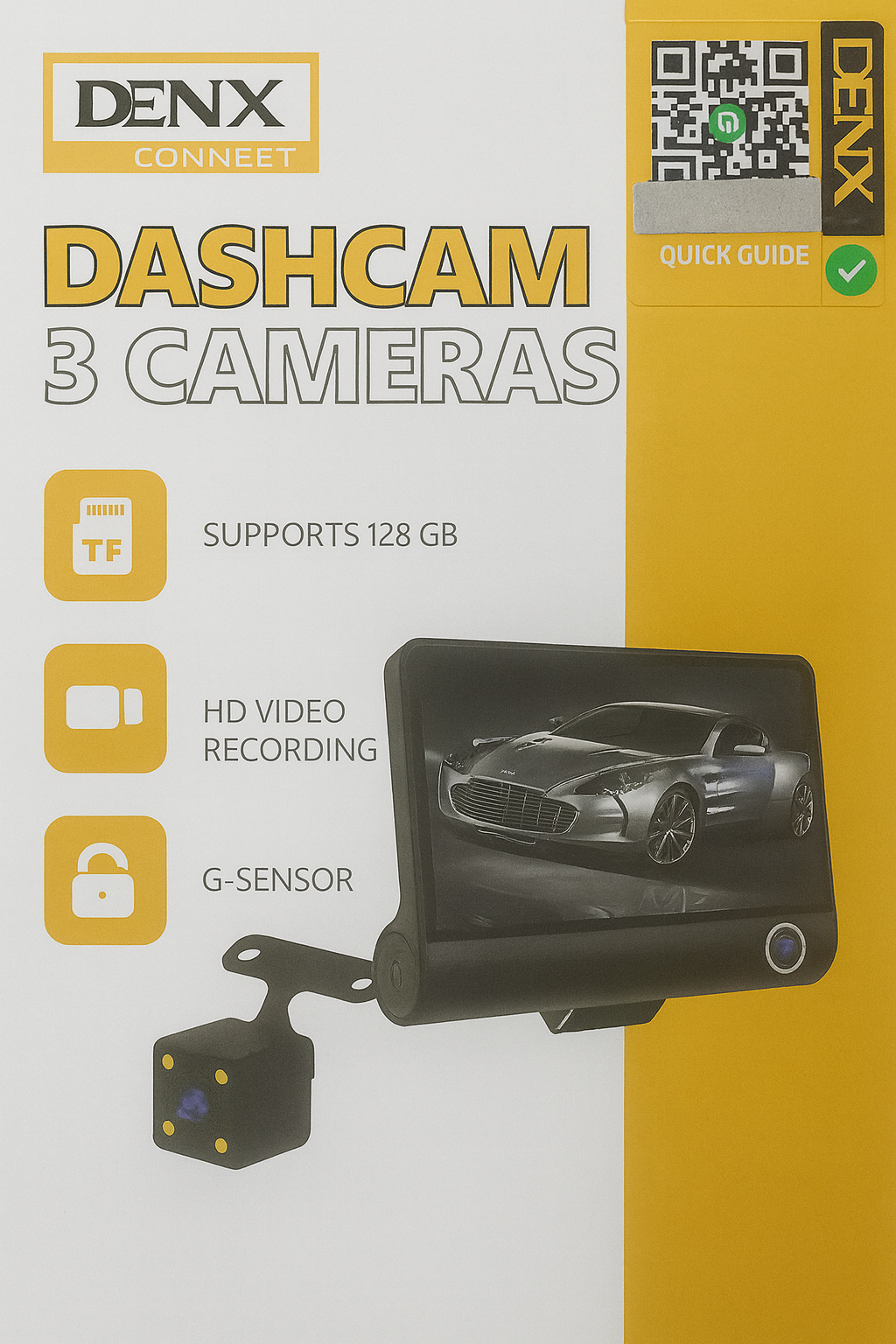 نظام دنكس داشكام ثلاثي الكاميرات | أمن السيارات DVR في المملكة العربية السعودية