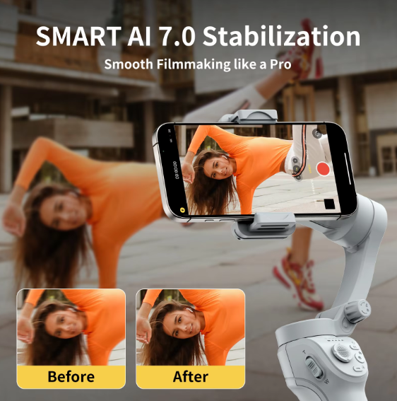 مثبت الهاتف الذكي SF18 بتتبع تلقائي للوجه - مثبت هاتف ذكي بزاوية 360 درجة في المملكة العربية السعودية