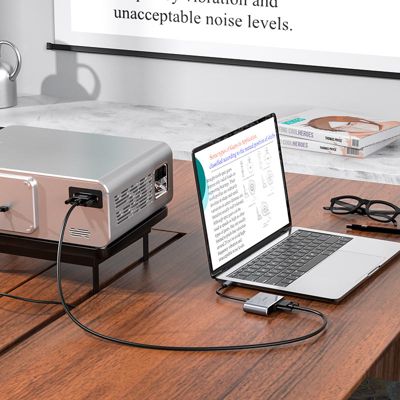 محول هوكو HB30 متعدد الاستخدامات © | موزع USB-C 5 في 1 | HDMI، USB 3.0، SD، وMicroSD | لأجهزة الكمبيوتر المحمولة والأجهزة اللوحية | المملكة العربية السعودية