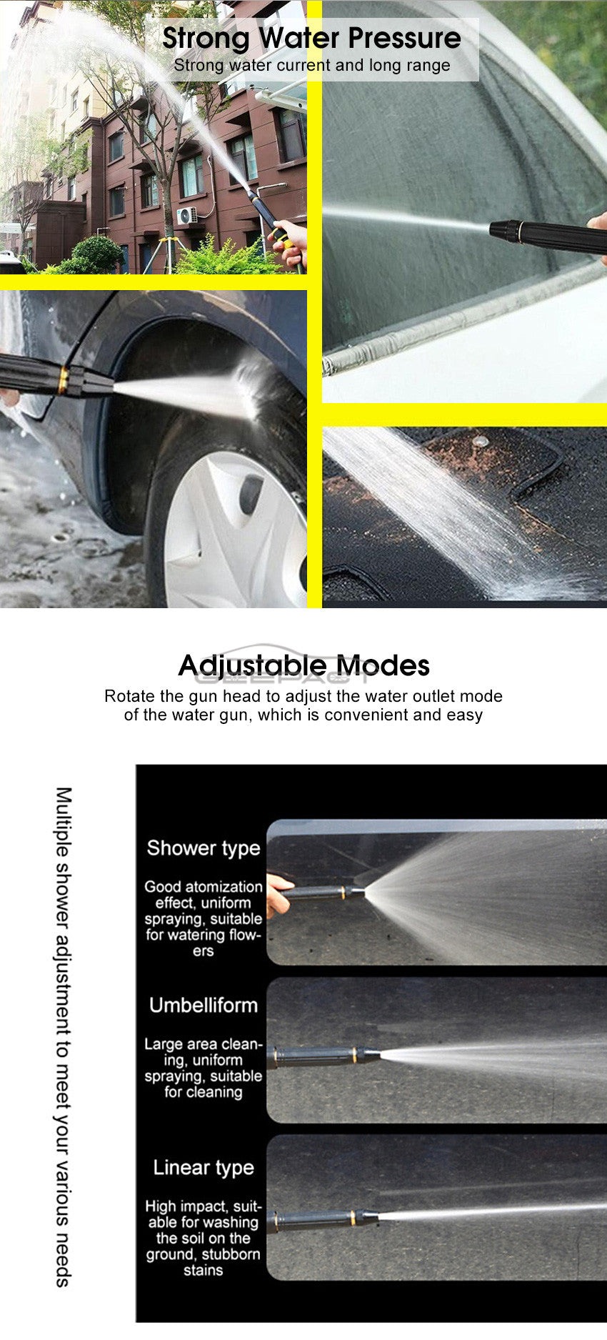 Portable Water Hose Nozzle | Adjustable Spray Gun KSA