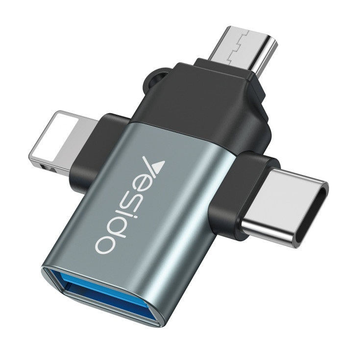 محول OTG 3 في 1 – موصل USB وType-C وMicro USB لجميع الأجهزة